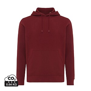 Unisex mikina s kapucí Iqoniq Rila, velikost M, vínová