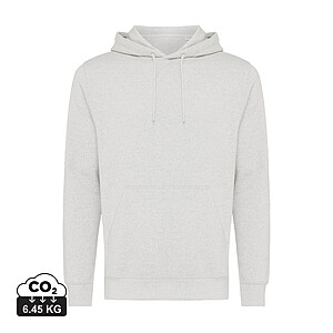 Unisex mikina s kapucí Iqoniq Rila, velikost XS, světlá šedá