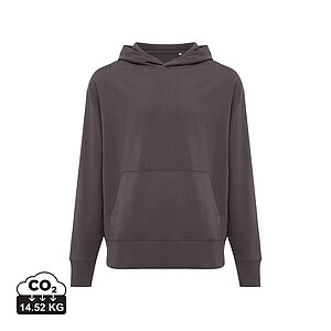 Unisex mikina s kapucí Iqoniq Yoho relaxed fit, antracitová, velikost XXS
