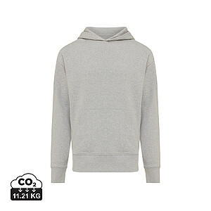 Unisex mikina s kapucí Iqoniq Yoho relaxed fit, světle šedá, velikost XXS