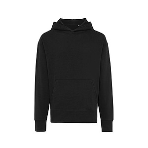 Unisex mikina s kapucí Iqoniq Yoho z recyklované bavlny, černá, L