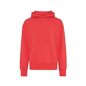 Unisex mikina s kapucí Iqoniq Yoho z recyklované bavlny, červená, L