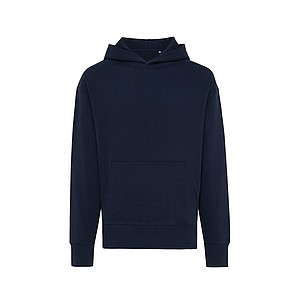 Unisex mikina s kapucí Iqoniq Yoho z recyklované bavlny, námořní modrá, L