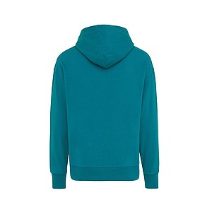 Unisex mikina s kapucí Iqoniq Yoho z recyklované bavlny, tyrkysová, L