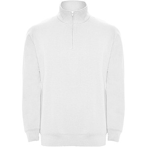 Unisex mikina se čtvrtkovým zipem, ROLY ANETO, bílá, vel. S - potisk mikin
