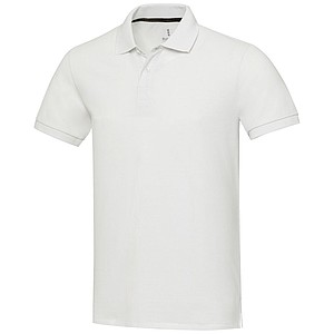 Unisex polokošile s krátkým rukávem z recyklované bavlny i polyesteru, ELEVATE EMERALD, bílá, vel. S - reklamní polokošile