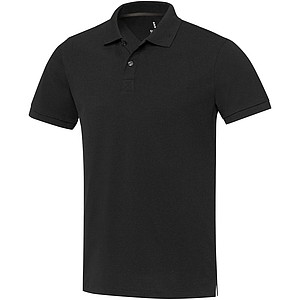 Unisex polokošile s krátkým rukávem z recyklované bavlny i polyesteru, ELEVATE EMERALD, černá, vel. M