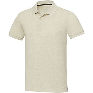 Unisex polokošile s krátkým rukávem z recyklované bavlny i polyesteru, ELEVATE EMERALD, krémová, vel. S