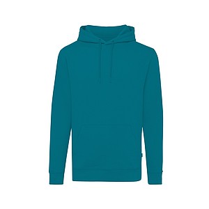 Unisex recyklovaná mikina Iqoniq s kapucí, modrozelená, XXS