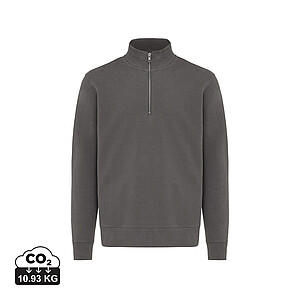 Unisex svetr se čtvrtečním zipem IQONIQ Elgon, velikost 3XL, antracitová - potisk mikin