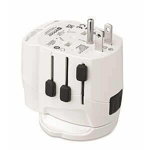 Univerzální 3pólový uzemněný adaptér, bílá