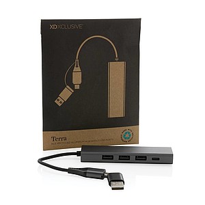 USB HUB z recyklovaného hliníku