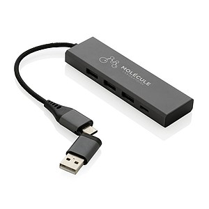 USB HUB z recyklovaného hliníku
