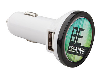 USB nabíječka do auta se 2 porty, bílá