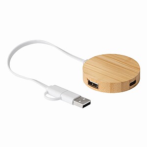 USB rozbočovač, hnědá - reklamní předměty