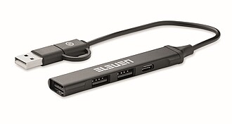 USB rozbočovač se 4 porty, černá - reklamní předměty