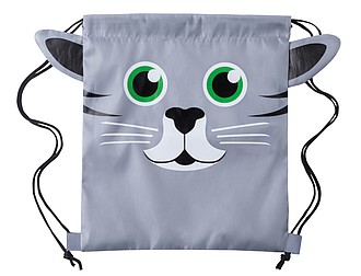 Vak na stažení šňůrkou pro děti v designu kočky, 190 T polyester - batoh s potiskem