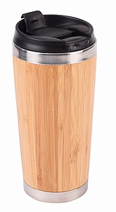 Vakuový termohrnek TAKE BAMBOO, hnědý - reklamní předměty