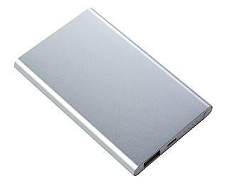 VALUR Hliníková powerbanka s kapacitou 4000 mAh, stříbrná