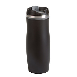 VASCO Černý nerezový termohrnek s barevným pruhem, 400 ml, šedá