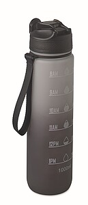 VAYANA Sportovní láhev na pití z recyklovaného plastu, 1000 ml, šedá/černá - ekologické reklamní předměty