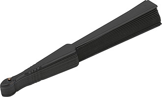 Vějíř z plastu a polyesteru, černá