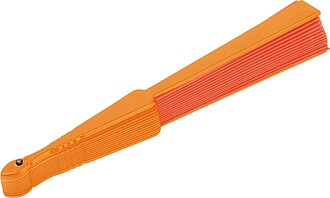 Vějíř z plastu a polyesteru, oranžová