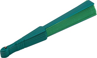 Vějíř z plastu a polyesteru, zelená