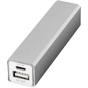 VOLTINO Kovová powerbanka 2200 mAh, stříbrná - reklamní předměty