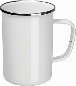 Vysoký plecháček, 550ml, bílý - reklamní hrnky