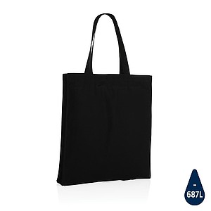 Vyšší nákupní taška Impact AWARE z recyklované bavlny 145 g , černá - taška s vlastním potiskem