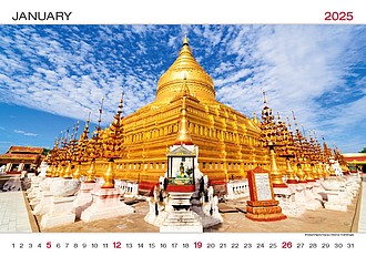 World Wonders 2025, nástěnný kalendář, prodloužená záda