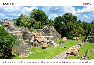 World Wonders 2025, nástěnný kalendář, prodloužená záda