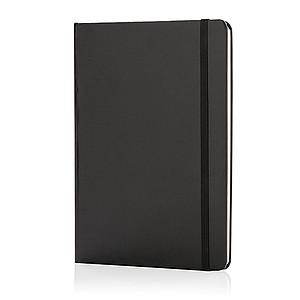 Základní poznámkový blok A5 s pevnými deskami, černá - reklamní zápisník
