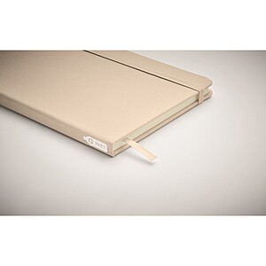 Zápisník A5 s RPET obálkou, 80 linkovaných stran, krémová bílá