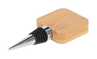 Zátka na láhev s otvírákem, čtverec, přírodní