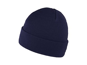 ZOBAR Dvojitě pletená zimní čepice, unisex, tm. modrá