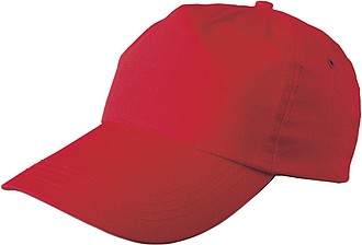 ŽOKEJ Pětipanelová bavlněná čepice, červená