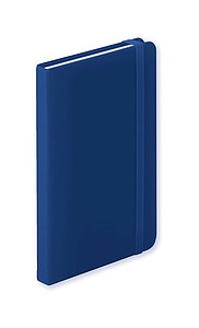 Blok s deskami z PU kůže, modrý - reklamní zápisník