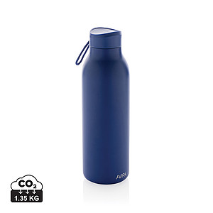 Dvoustěnná láhev na pití 500ml, z recyklované nerez oceli, královská modrá - reklamní předměty