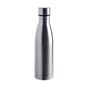 Dvoustěnná láhev na pití se šroubovacím víčkem, 500ml, stříbrná - reklamní předměty