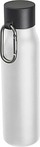 Dvoustěnná láhev s karabinou 600 ml, bílá - reklamní předměty