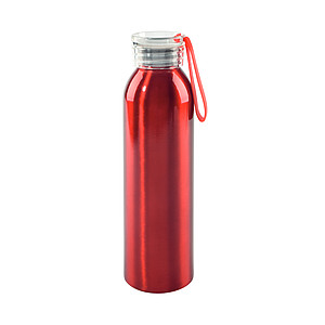 Hliníková láhev na pití s transp. víčkem, objem 650ml, červená - reklamní předměty