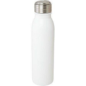 Láhev na pití, 700ml, z nerezové oceli s poutkem, bílá - reklamní předměty