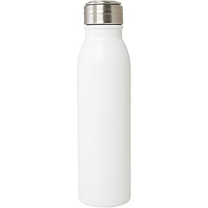 Láhev na pití, 700ml, z nerezové oceli s poutkem, bílá