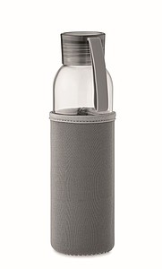 Láhev na pití z recyklovaného skla, neoprenový rukáv, 500ml, tmavě šedá