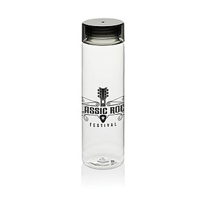 Láhev na pití z RPET, 600ml, transparentní se šedým víčkem