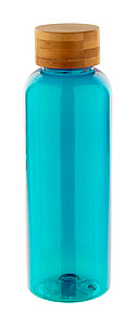 Láhev na pití z RPET s bambusovým víčkem, 500ml, světle modrá