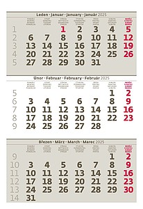 Mini tříměsíční kalendář 2026, stolní kalendář