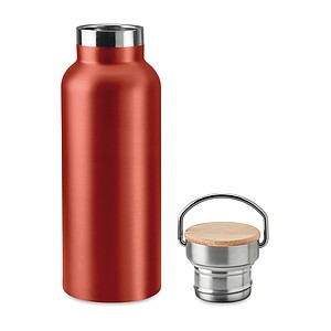 MONILEA Dvoustěnná vakuová termoska z nerezové oceli, objem 500 ml, červená